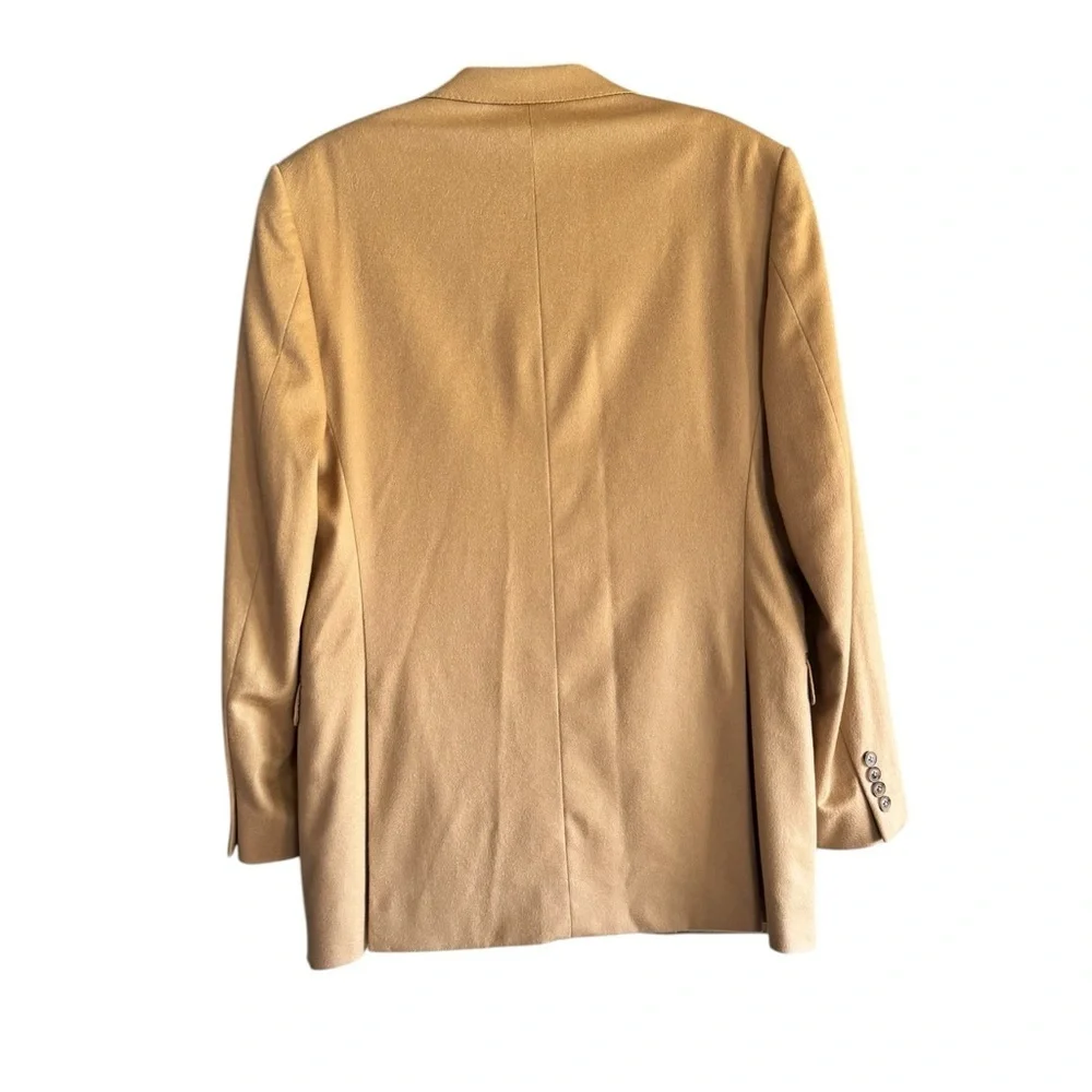 Saks Fifth Avenue 100% Cashmere Camel Sport Coat Blazer 42L Slim Fit Classic